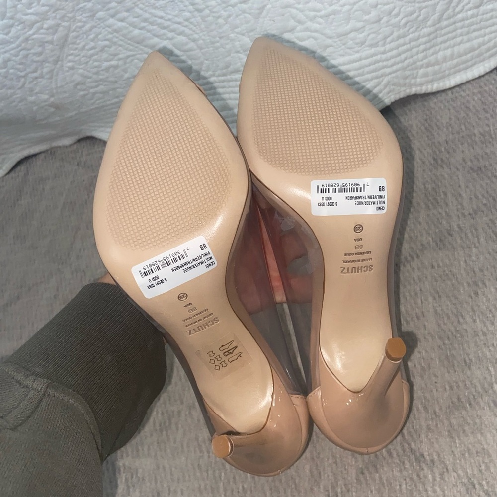 Never worn schultz Cendi Transparent Pointed Toe Pump